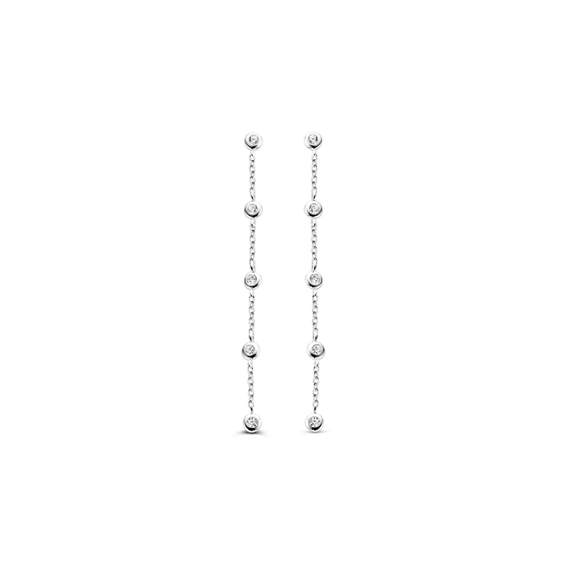 Bezel Drop Linear Earrings