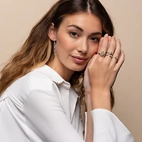 Bezel Drop Linear Earrings