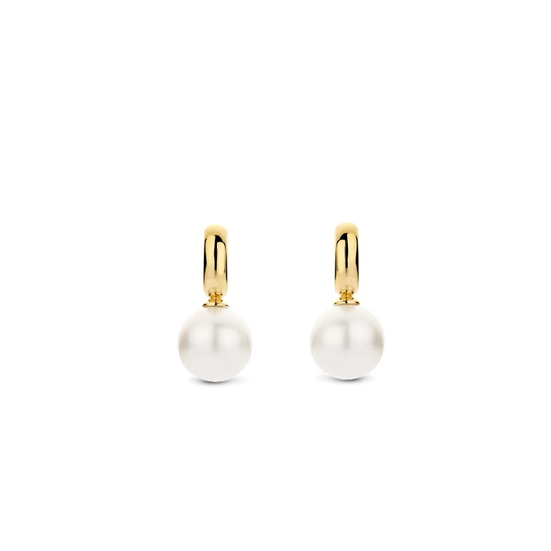 Jumbo Pearl Huggie Earrings