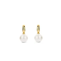 Jumbo Pearl Huggie Earrings