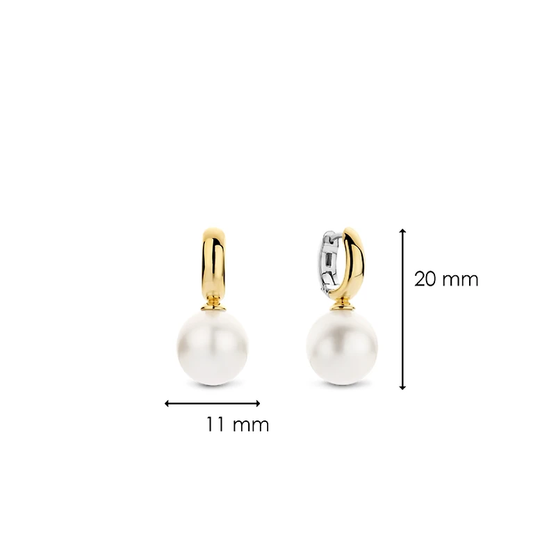 Jumbo Pearl Huggie Earrings