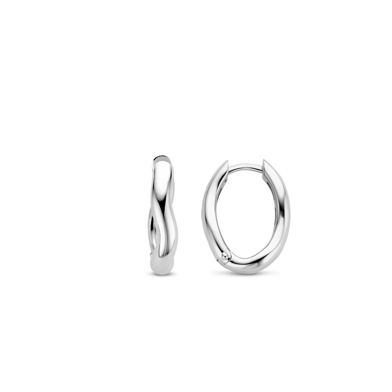 Wave Silver Huggie Earrings