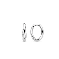 Wave Silver Huggie Earrings