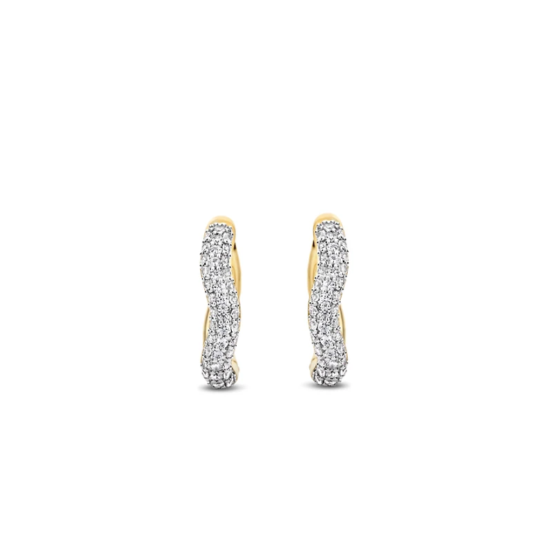 Wave Pave Huggie Earrings