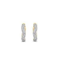 Wave Pave Huggie Earrings