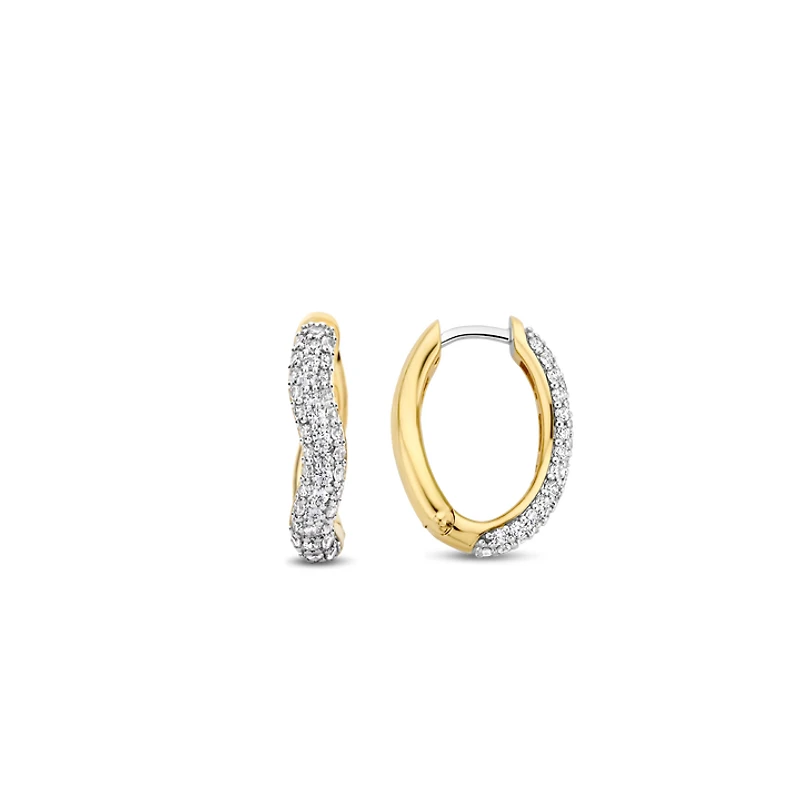 Wave Pave Huggie Earrings