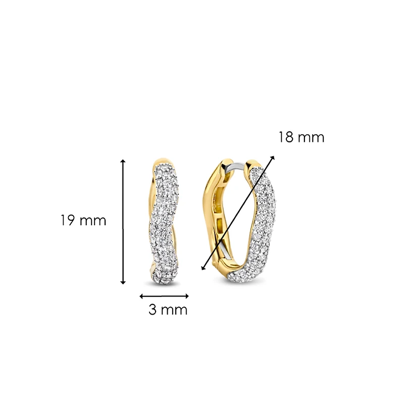 Wave Pave Huggie Earrings