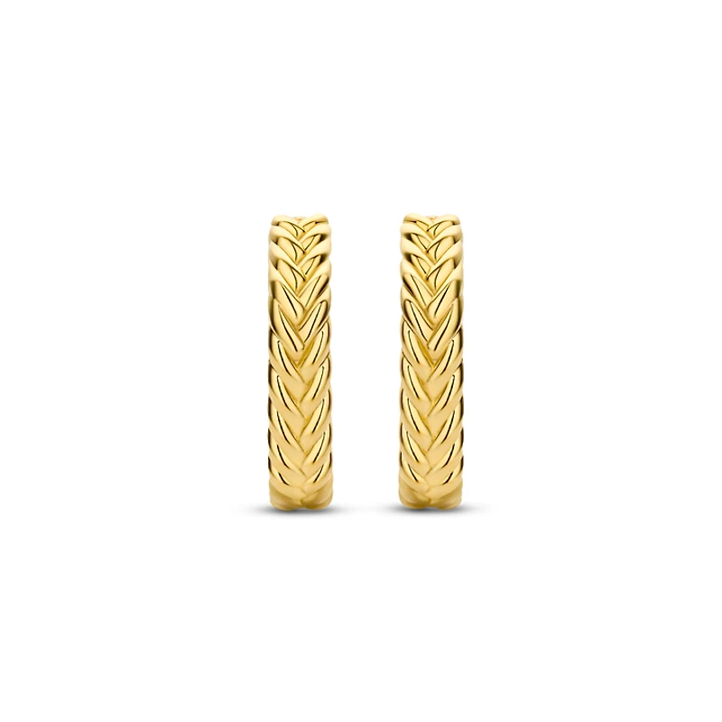 Braid 19mm Hoop Golden Earrings