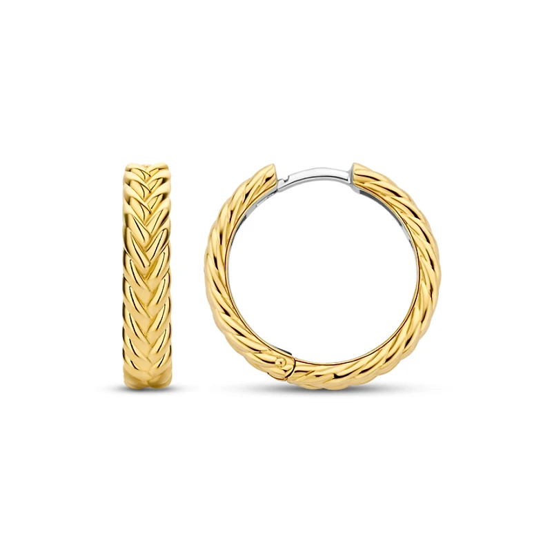 Braid 19mm Hoop Golden Earrings