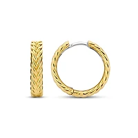 Braid 19mm Hoop Golden Earrings