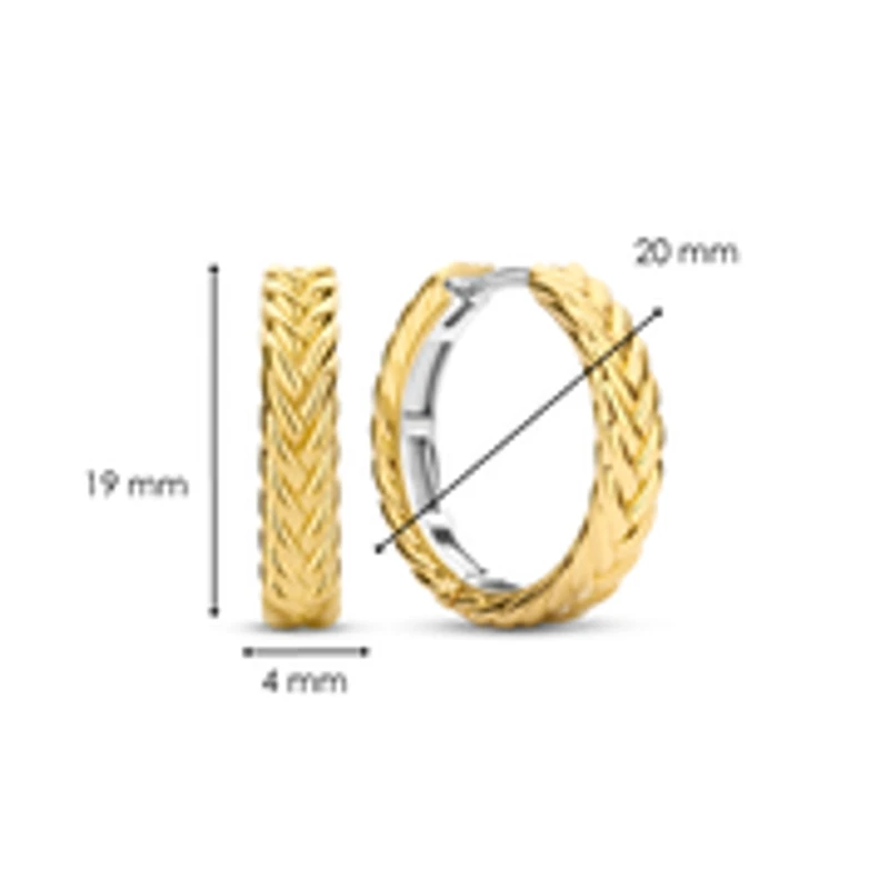 Braid 19mm Hoop Golden Earrings