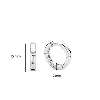 Silver Link 15MM Huggie Earrings