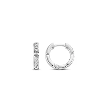Pave Link Huggie 15MM Earrings