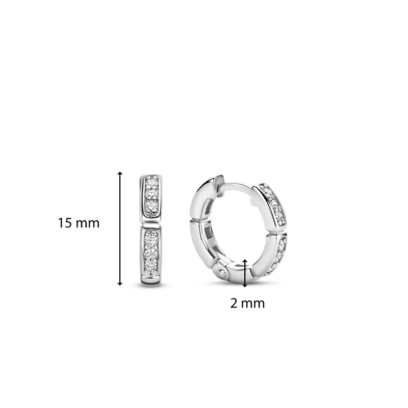 Pave Link Huggie 15MM Earrings