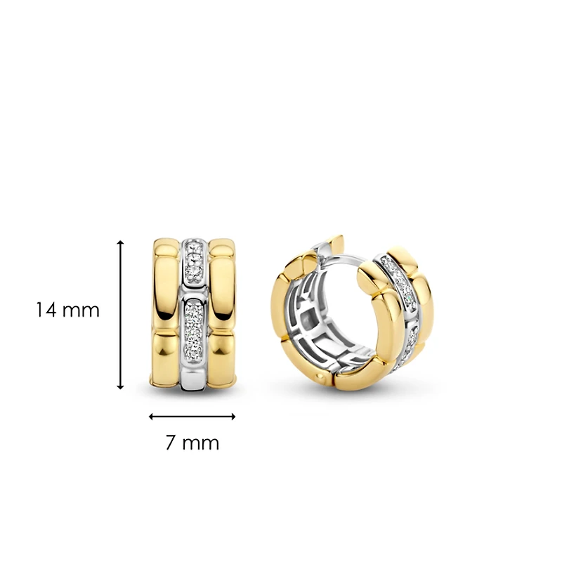 Link Triple Golden Huggie 14MM Earrings