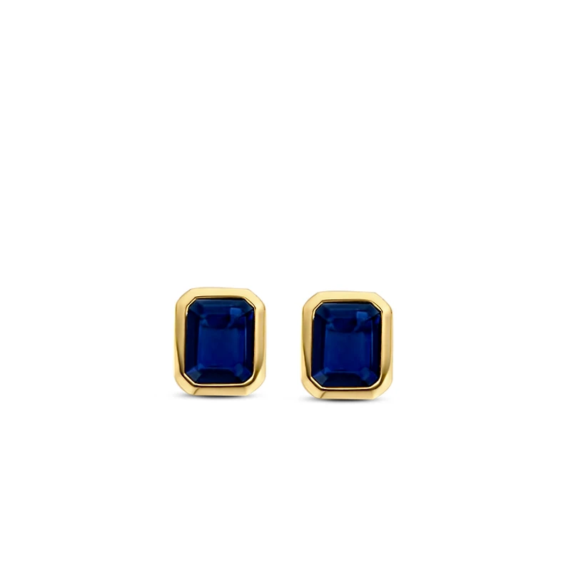 Blue Gem Stud Earrings