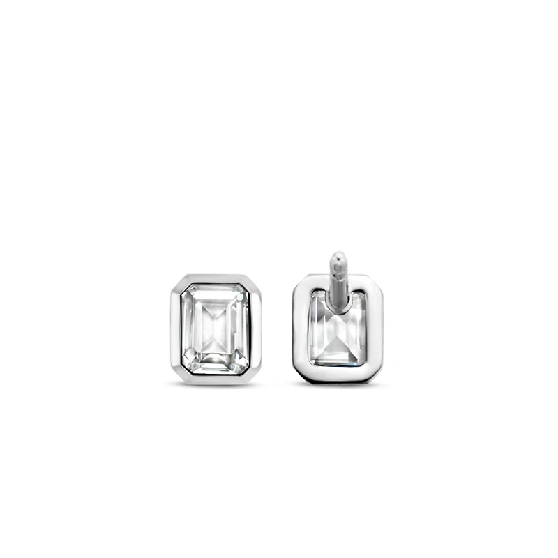 Clear Gem Stud Earrings