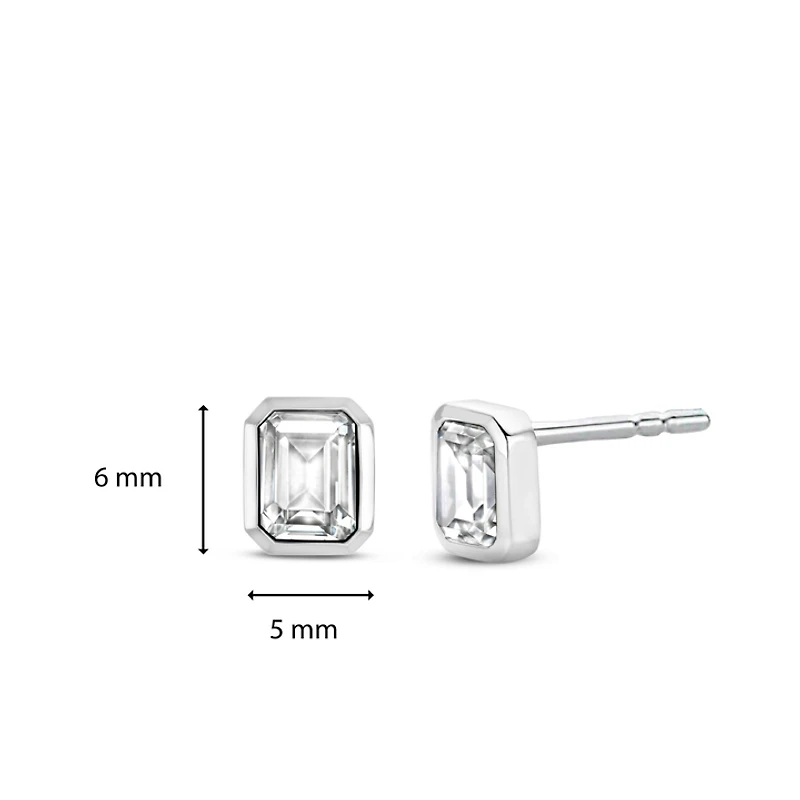 Clear Gem Stud Earrings
