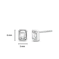 Clear Gem Stud Earrings
