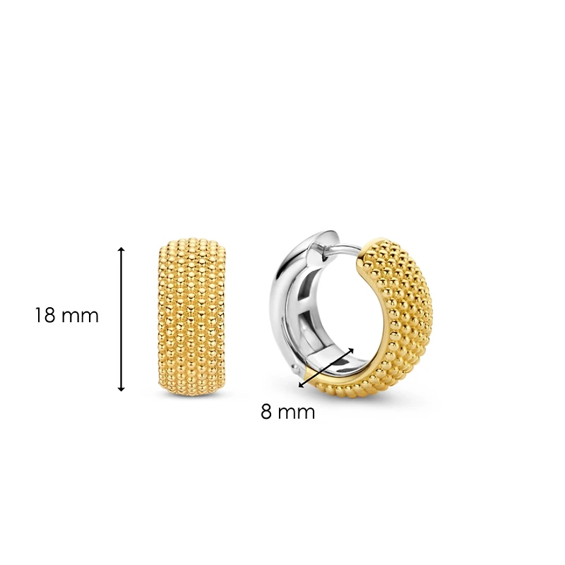 Urchin Golden Wide 18mm Huggie Earrings