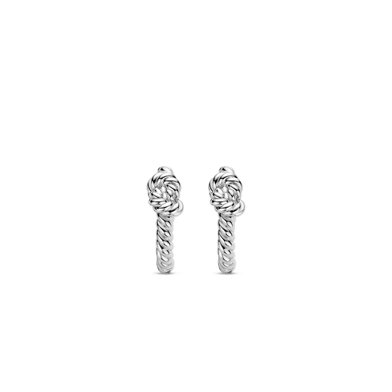 Braided Knot Huggie Earrings