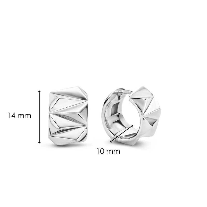 Rebel Silver 14MM Huggie Earrings