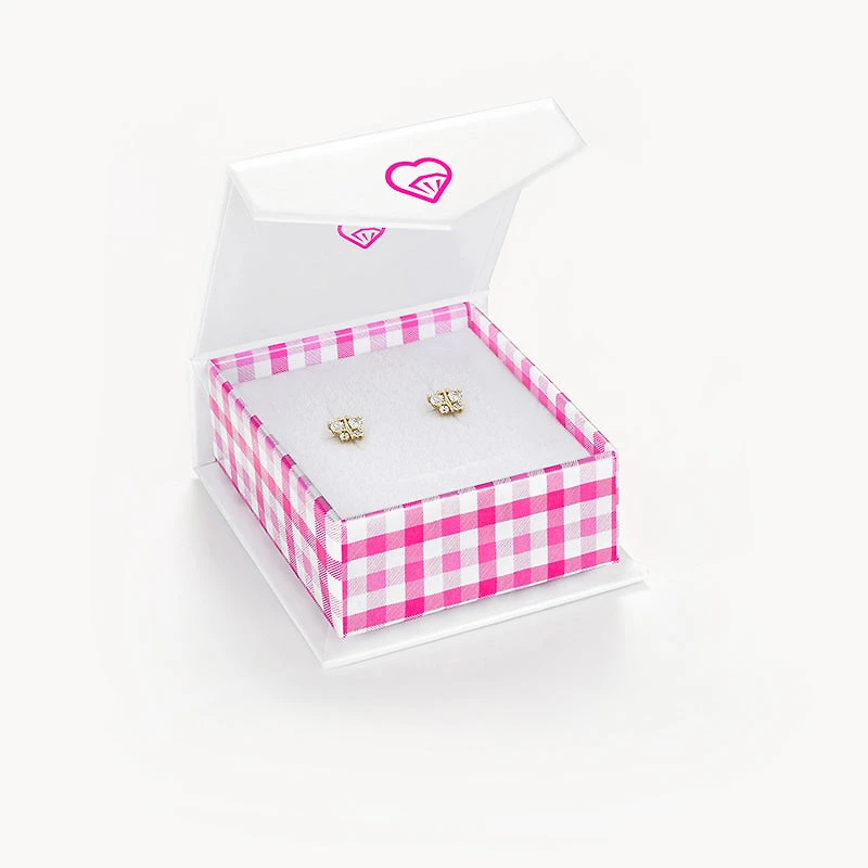 Kids Tiny Butterfly CZ Stud Earrings
