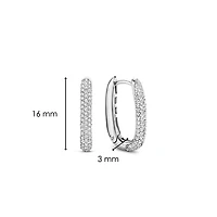 Oval 16MM Pave Huggie Earrings