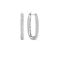 Long 28mm Pave Huggie Earrings