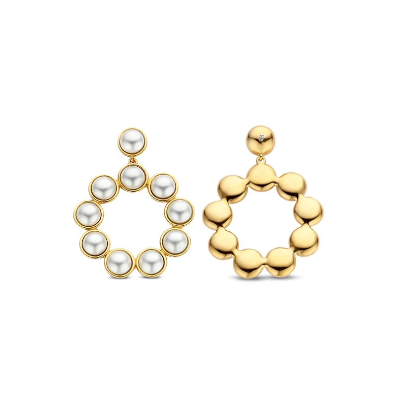 Divine Pearl Disk Earrings