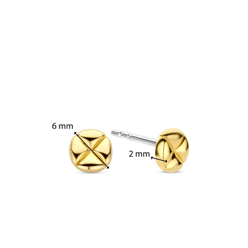 Padded Golden Stud Earrings