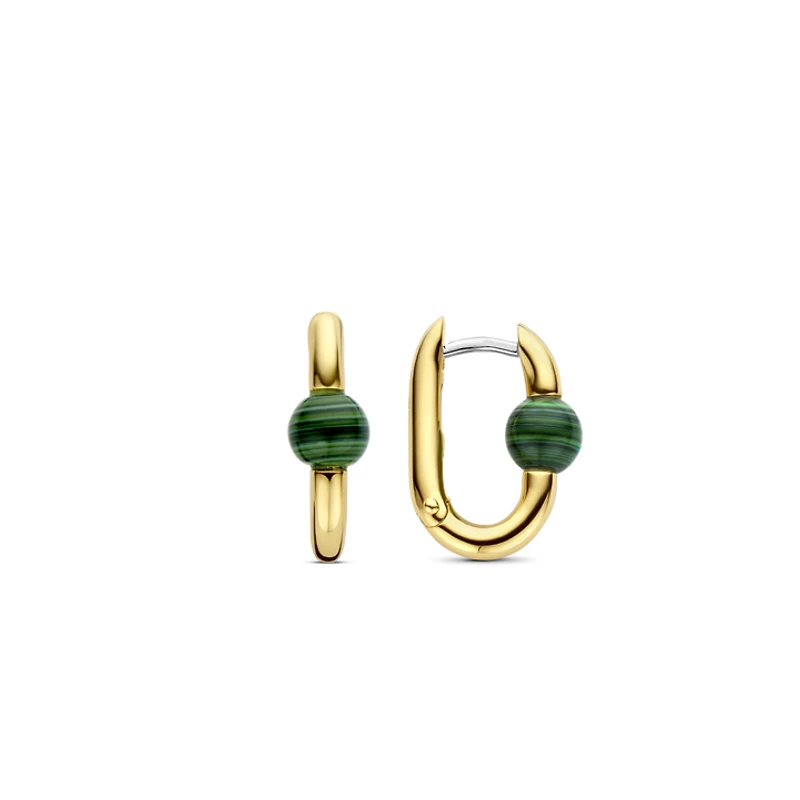 Bead Hardware Malachite Earrings