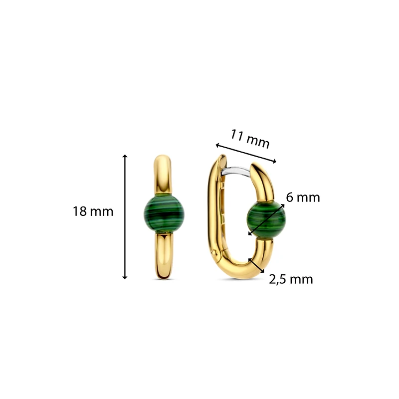 Bead Hardware Malachite Earrings
