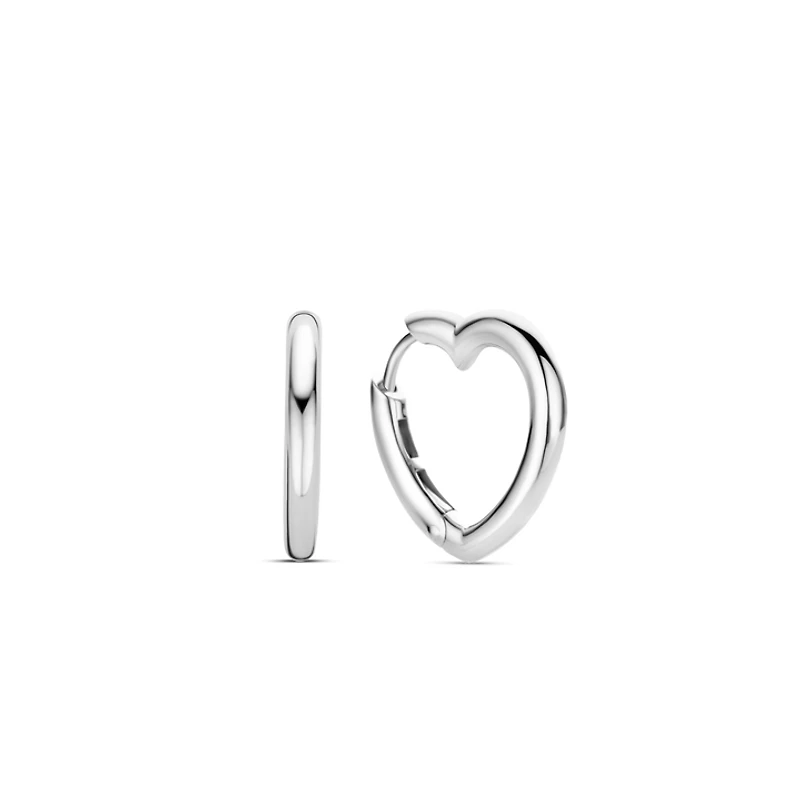 Heart Shaped Huggie Earrings 20mm