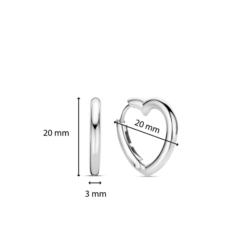 Heart Shaped Huggie Earrings 20mm