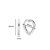 Heart Shaped Huggie Earrings 20mm