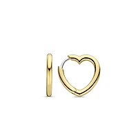 Heart Shape 20mm Golden Huggie Earrings