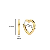 Heart Shape 20mm Golden Huggie Earrings