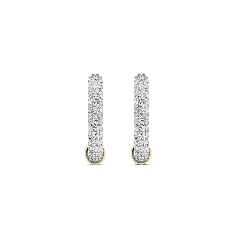 Classic Edge Pave Huggie Earrings