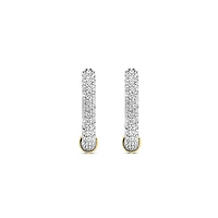 Classic Edge Pave Huggie Earrings