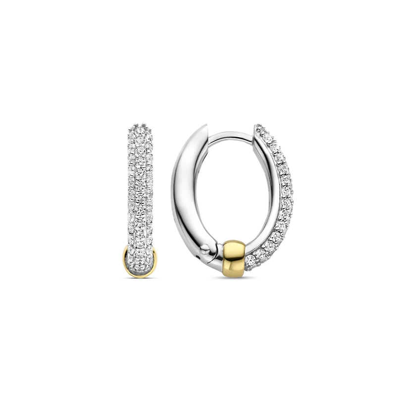 Classic Edge Pave Huggie Earrings
