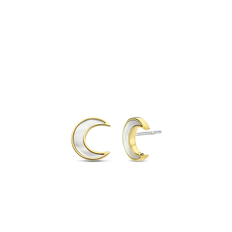 Moon Mother Pearl Stud Earrings