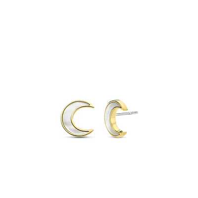 Moon Mother Pearl Stud Earrings