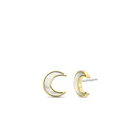 Moon Mother Pearl Stud Earrings