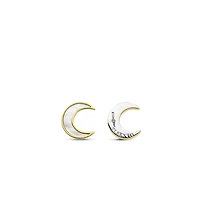 Moon Mother Pearl Stud Earrings