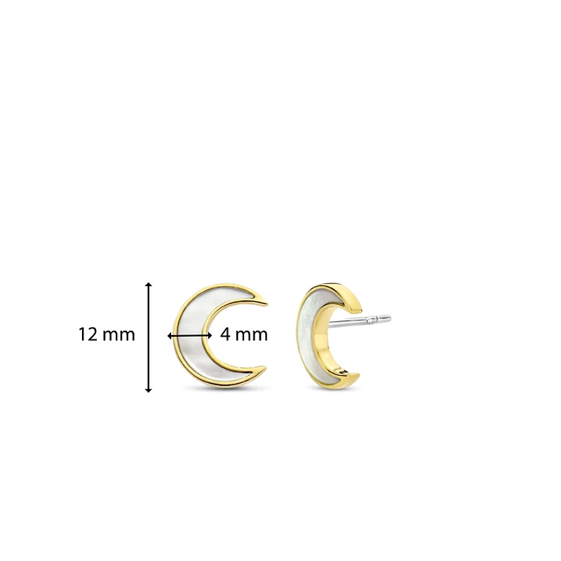 Moon Mother Pearl Stud Earrings