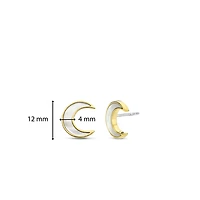 Moon Mother Pearl Stud Earrings