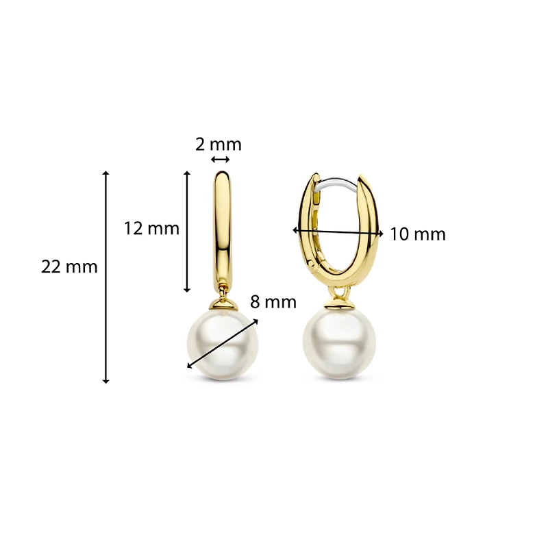 Cosmic Pearl Dangle Golden Earrings