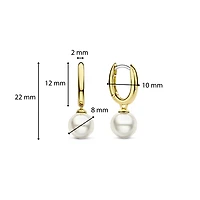 Cosmic Pearl Dangle Golden Earrings