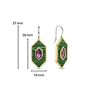 Celestial Malachite Dangle Earrings